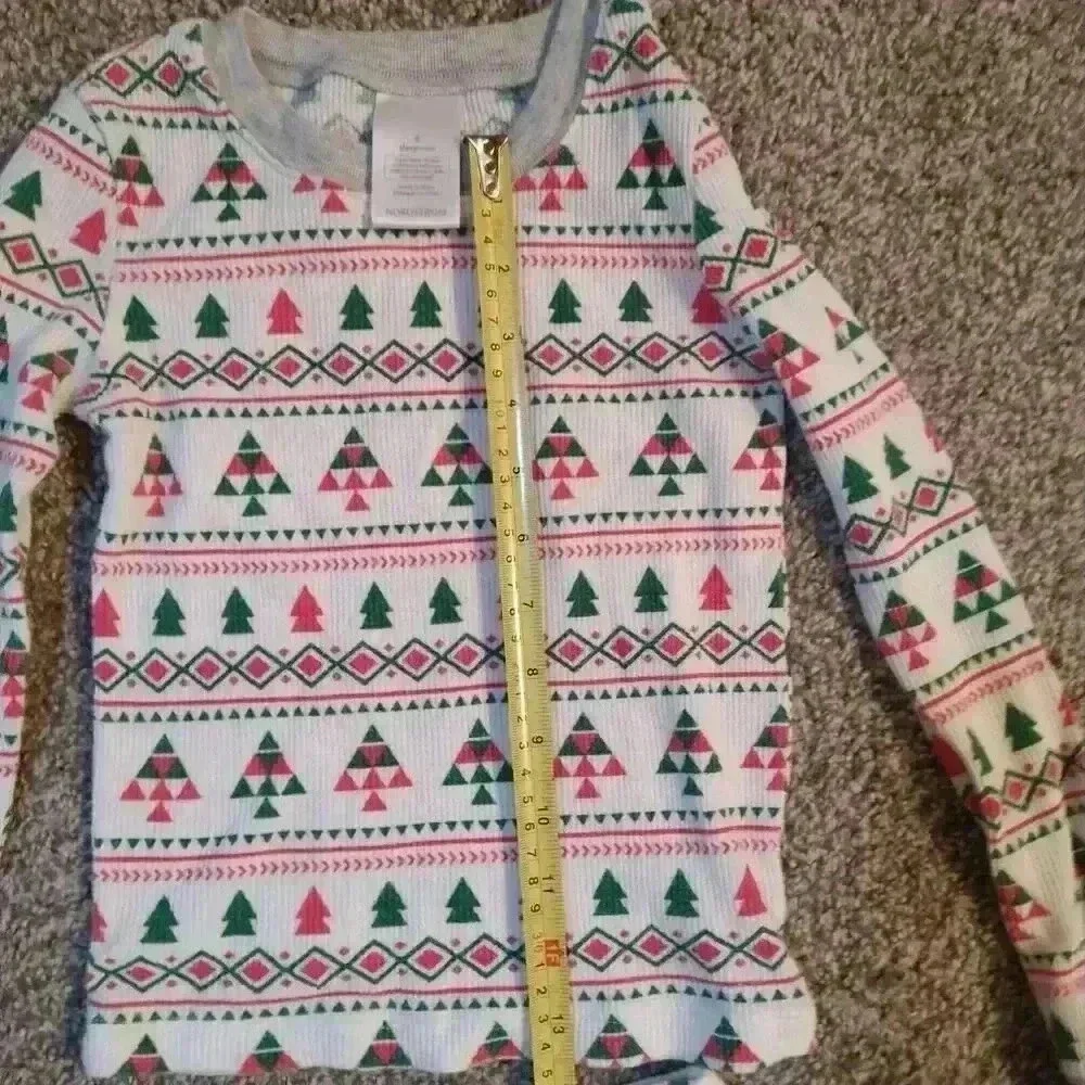 Kids Size 6 Christmas Tree Pijamas Sleepwear Nordstrom Red Green White Gray